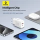 Мережевий зарядний пристрій Baseus Cube Fast Charger C+U 30W EU Moon White - изображение 15