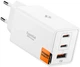 Сетевое зарядное устройство Spigen Essential 67W 2хType-C + 1хType-A Wall Charger EE673EU White (ACH08710) - изображение 1