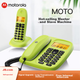 Цифровий бездротовий телефон Motorola, бездротовий стаціонарний телефон, телефон для батьків та дітей з одним абонентом для офісного та домашнього використання, китайський дисплей, безкоштовний пакет встановлення та налаштування CL101C (лаймово-зелений) - зображення 1