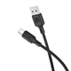 Кабель BOROFONE BX113 Lenny Silicone USB to Type-C 3A, 3 м, быстрая зарядка и передача данных, черный - изображение 2
