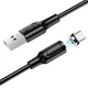 Магнитный кабель BOROFONE BX41 Amiable USB to Type-C 2.4A, 1 м, быстрая зарядка, съемный коннектор, черный - изображение 2