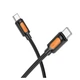 Кабель BOROFONE BX114 Structure Type-C to Type-C 60W, 1 м, силиконовый, быстрая зарядка PD, черный - изображение 2