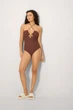 Купальник суцільний з ущільненою чашкою Ysabel Mora 46B/L Коричневий (Brown) (116106) - зображення 4