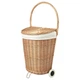 Кошик для білизни на колесах, з верби, 31 л IKEA TOLKNING 805.126.24 - зображення 1