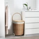Кошик для білизни на колесах, з верби, 31 л IKEA TOLKNING 805.126.24 - зображення 4