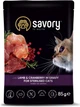 Набір паучів Savory Sterilised Cats with Lamb and Cranberries in Gravy 3+1 шт (2700000040546) - зображення 5