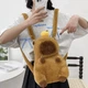 Плюшевая капибара сумка рюкзак мягкая игрушка capybara тренд с мандаринкой на голове 40 см - изображение 3