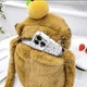 Плюшевая капибара сумка рюкзак мягкая игрушка capybara тренд с мандаринкой на голове 40 см - изображение 7
