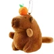 Брелок плюшевая капибара с мандаринкой 12 см хомяк мягкая игрушка capybara крутящимся механическим хвостом - изображение 7