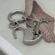 Брелок для ключей двойной сердце металлический для пары замок декоративный открывает ключ звезда - изображение 3