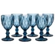 Набір гранених фужерів із чарками High Quality Glass 12 предметів Blue - зображення 5