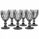 Набір гранених фужерів із чарками High Quality Glass 12 предметів Smoky grey - зображення 4
