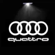Підсвічування дверей проєкція для Audi (ауді) Quattro 4 штуки на чотири двері металевий корпус скляна лінза - зображення 4