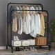 Подвійна стійка-вішак для одягу та взуття Loft Rack підлогова стальна з полицею Black - изображение 2