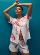 Пижама Victoria's Secret Signature Satin Short Pajama Set M белый с фламинго - изображение 3