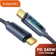 Кабель Type-c - Type-c 240W 1М Toocki Display PD3.1 QC4.0 FCP AFC Gray TQ-X57C4 - изображение 2