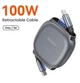 Кабель Type-c - Type-c 100W 1М Toocki Retractable Charging Cable C-C100W 1m - зображення 2