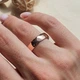 Обруч серебряный с золотой напайкой классический гладкий - изображение 2