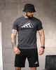 Летний комплект мужской Adidas серый / черные шорты ТР6162, футболка и шорты L - изображение 3