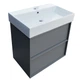 Тумба с умывальником DEVIT Quadra 60.4x60.2x45см подвесная серая 083060G - изображение 3
