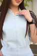 Женский летний костюм-двойка с шортами из трикотажа со стразами кофта на молнии Aksan 26.2949 40 (XS) Светло-голубой - изображение 4