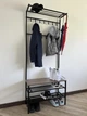 Вешалка для одежды металлическая разборная ELEGANCE Double 80 см Черный / Дуб Сонома Трюфель - изображение 2