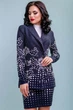 Жіночий костюм з принтованого джерсі з жакетом і спідницею Seventeen XL Темно-синій (2000000117614) - изображение 1