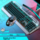 Механическая клавиатура и мышь EWEADN TK900, проводной игровой комплект для настольного компьютера и ноутбука, офисная клавиатура и мышь с внешней многофункциональной ручкой, 104 клавиши, синие переключатели и RGB-подсветка. - изображение 1