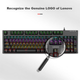 Дротова механічна клавіатура Lenovo K104 із синіми перемикачами та RGB-ефектами підсвічування, сумісна з Lenovo Legion R9000P/Y7000 для ігор та офісного використання, 104 клавіші, клавіатура PUBG, чорно-сині перемикачі - зображення 1