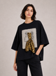 Женский свитшот oversize Леопардовый платок Modna KAZKA MKNK90901 - 42/44, Чорний - изображение 1