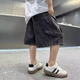 Джинсовые шорты на резинке для мальчика oversize черные рост 150 - изображение 5