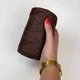 Шнур плетений з люрексом YarnArt macrame cotton Lurex 2мм шоколад люрекс срібло №736 - изображение 3