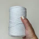 Шнур плетений з люрексом YarnArt macrame cotton Lurex 2мм білий люрекс веселка №721 - изображение 3