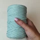 Шнур плетений з люрексом YarnArt macrame cotton Lurex 2мм м'ятний люрекс срібло №738 - изображение 4