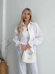 Костюм прогулочный женский рубашка+штаны молочного цвета 38057 46/48 - изображение 4