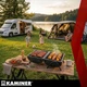 Переносний туристичний гриль Kaminer XXL з кришкою, термометром і димоходом, 2 решітки, термостійке покриття (27322) - зображення 3