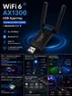 Bluetooth 5.4 + WIFI6 AX1300 адаптер SmartG USB 2 антенны - зображення 4