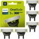 Змінні леза для електробритв Philips OneBlade 360 QP450/50 (-5шт-) - зображення 1
