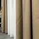 Плотные готовые шторы лен блэкаут светло коричневые Ореховые, стильные однотонные портьеры blackout от солнца - изображение 8