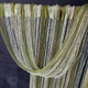 Кисея в будинок кабінет спальню, штори-нитки для балкону Зелено-салатово-кремові (NL-209) - зображення 1