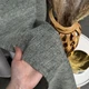 Шторы из легкого льна темно-серые c белым льняным тюлем на люверсах ALBO (SHTN-LM1-12) - изображение 6