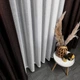 Шторы из легкого льна темно-шоколадные c белым льняным тюлем на люверсах ALBO (SHTN-LM1-14) - изображение 3