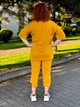 Летний женский костюм больших размеров из двухнитки Горчичный, 52/54 - изображение 5