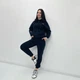 Утепленный спортивный женский костюм на флисе теплый больших размеров 50-52, Темно-синий - изображение 4