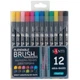 Набор акварельных маркеров Santi Brush Marker 12 шт (391055) - изображение 1