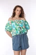 Блуза с коротким рукавом женская S цвет голубой YUKI ЦБ-00289708 - изображение 1