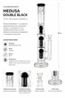 Бонг стеклянный Medusa Double Black с перколятором и льдом 39 см - изображение 2