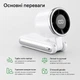 Портативний турбо вентилятор 3в1 з LED дисплеєм та USB-C зарядкою - ручний, настільний та на шию - 5 швидкостей потоку повітря, складаний міні вентилятор для дому, подорожей, кемпінгу та пляжу, Білий - изображение 4