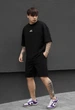 Літній комплект футболка + шорти Staff no black oversize XS чорний - зображення 4