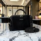 Жіноча замшена сумка Prada чорна класична для повсякденного використання елегантна сумочка - зображення 4